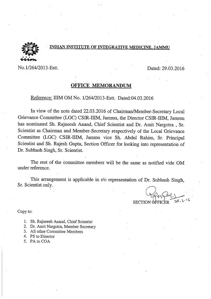 member_secretary – सीएसआईआर-भारतीय समवेत औषध संस्थान